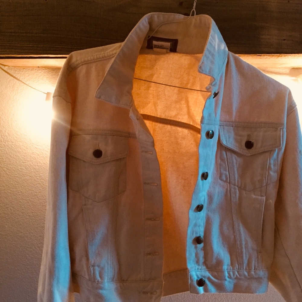 white jean jacket